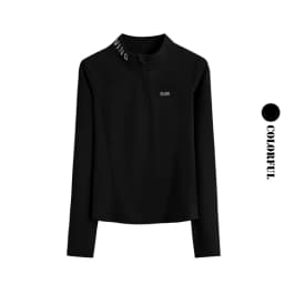 DRUR Women Lightweight Yoga Tops Long Sleeve Quick Dry Running Fitness Jacket Stand Collar Outdoor Sports Half Zipper Cardigan