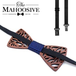 Wooden Bow Tie Handerchief Set Wood Bowtie Cufflinks Floral Ties Lapel Flower Brooch Corbata Gravata Tie for Men Noeud Papillon