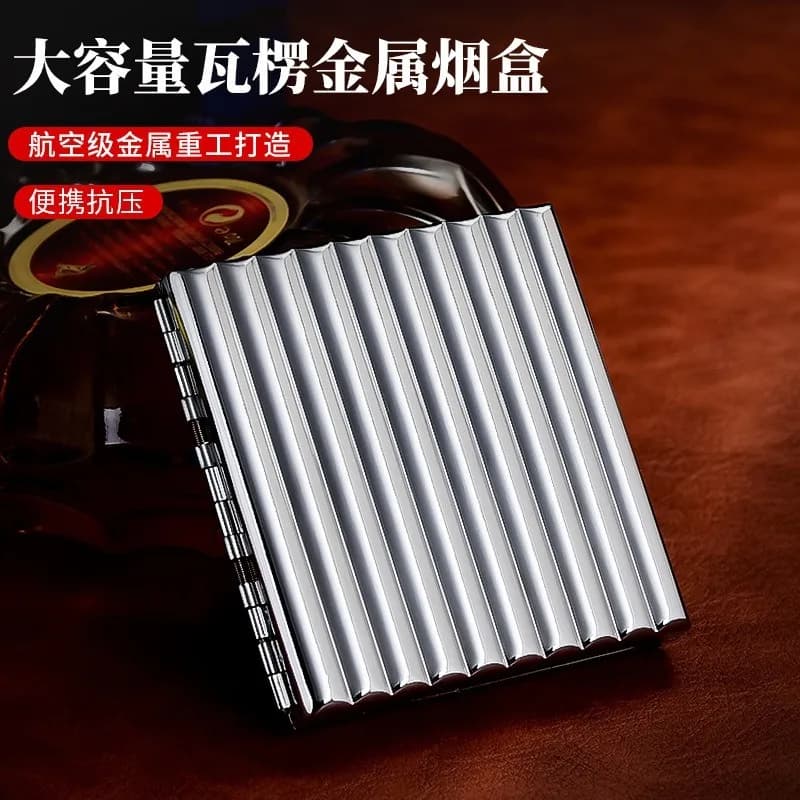 20 pack Large capacity Metal Cigarette case Personalized flip up Sealed Waterproof portable Cigarette Box Smoking Accessories
