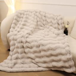 Rosekind Soft FAUX RABBIT Fleece Throw Blanket for Couch, Faux Fur Blanket for Bed, Reversible Cozy Plush Blanket for Sofa
