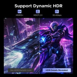 UGREEN 8K@60Hz 4K@240Hz Active DisplayPort to HDMI Cable Unidirectional DP 1.4 to HDMI 2.1 Cord Adapter Support 32.4Gbps, HDR