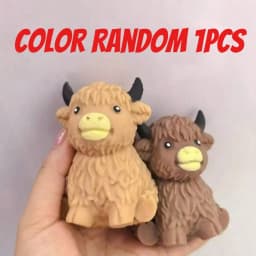 Popular New Products Scottish Highland Cow Stress Relief Toy Slow Bounce Sensory Soft Toy Cheese Squeezing Stress Relief Gift