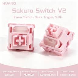 HUANO Sakura V2 V3 Switch Pink 35gf 42gf 5Pin Linear Creamy Switches For Custom DIY 60% Gaming Mechanical Keyboard POK POM PA66