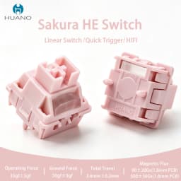 HUANO Sakura HE Magnetic Switch Hall Effect Custom 35gf HIFI Creamy Linear Switches For 75% Magnetic Keyboard Gaming POM PC PA66