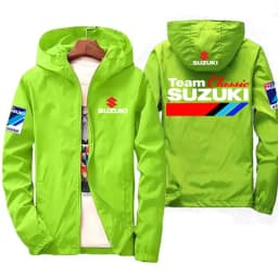 Suzuki Men's and Women's Windproof Jackets, Fashionable Casual Hooded Jackets, Cycling and Racing Outdoor Sportswear