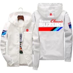 Suzuki Men's and Women's Windproof Jackets, Fashionable Casual Hooded Jackets, Cycling and Racing Outdoor Sportswear