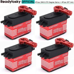 Waterproof 180/270/360 Degree 20KG 25KG 30kg 35kg 60kg Large Torque Digital Coreless Servo Aluminium Metal Gears 25T Arm RC Car