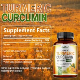 Turmeric Curcumin Capsules - with Black Pepper - Helps Joint,Antioxidant & Immune System, Anti-Inflammatory