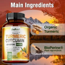 Turmeric Curcumin Capsules - with Black Pepper - Helps Joint,Antioxidant & Immune System, Anti-Inflammatory