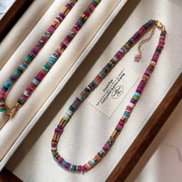 Minar Bohemia Candy Color Natural Stone Beads Beaded Necklace for Women 18K Real Gold Plated Brass Strand Chokers Wholesale