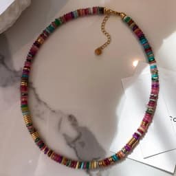 Minar Bohemia Candy Color Natural Stone Beads Beaded Necklace for Women 18K Real Gold Plated Brass Strand Chokers Wholesale