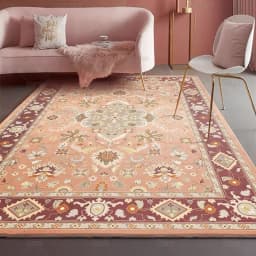 VIKAMA Bohemian Vintage Carpet for Living Room and Bedroom, Easy-to-Manage Ethnic Style Dining Room Rug, Home Decoration