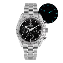 Watchdives WD1863 New 39Mm VK63 Mecha-Quartz Chronograph Watch Bubble Sapphire AR Luminous 100M Waterproof Sports Men Wristwatch