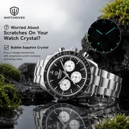 Watchdives WD1863 New 39Mm VK63 Mecha-Quartz Chronograph Watch Bubble Sapphire AR Luminous 100M Waterproof Sports Men Wristwatch