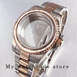 40mm Two Tone Rose Golden Mens Watch Case for SUB GMT Watch Mod NH34A NH35A NH36 NH70 NH38 NH39 ETA 2824 Glidelock System Clasp