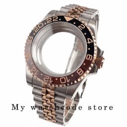 40mm Two Tone Rose Golden Mens Watch Case for SUB GMT Watch Mod NH34A NH35A NH36 NH70 NH38 NH39 ETA 2824 Glidelock System Clasp