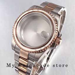 40mm Two Tone Rose Golden Mens Watch Case for SUB GMT Watch Mod NH34A NH35A NH36 NH70 NH38 NH39 ETA 2824 Glidelock System Clasp