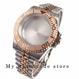 40mm Two Tone Rose Golden Mens Watch Case for SUB GMT Watch Mod NH34A NH35A NH36 NH70 NH38 NH39 ETA 2824 Glidelock System Clasp