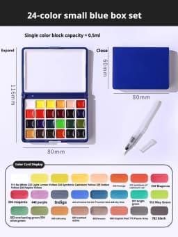 Schmincke 24Colors Watercolor Paint Set Watercolor Pigments Palette Pocket Box Portable Watercolor Travel Set Art Paint Supplies