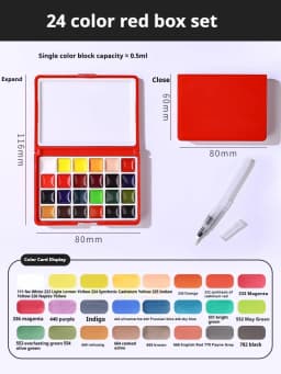 Schmincke 24Colors Watercolor Paint Set Watercolor Pigments Palette Pocket Box Portable Watercolor Travel Set Art Paint Supplies
