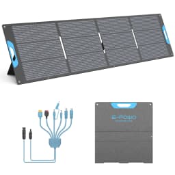 E-POWO 220W Portable Solar Panel for Power Station, Hurricane Preparedness Items, 26V Solar Charger with Solar Cable for Camping