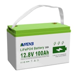ANENJI 12.8V/25.6V 100AH LiFePO4 Lithium Battery Max.1280Wh 2560Wh Energy, Low Temperature Protection 24V 100AH Battery