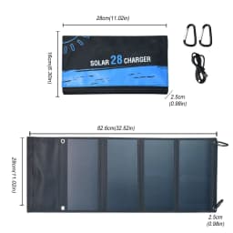 Portable Solar Panel 28W Rechargeable Solar Charger, Suitable for Mobile Phones, Small Power Banks