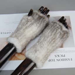 New Style Women Winter Real Mink Fur Gloves 100% Natural Warm Mink Fur Fingerless Gloves Girls Knitted Genuine Mink Fur Mittens