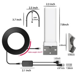 35dBi Outdoor Digital HD TV Antenna 6000miles Long Range Signal Amplifier 4K 1080P Free HDTV Channel for ATSC/DVB-T/DMB-T/ISDB-T