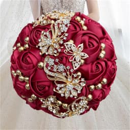 1pc/lot Pink and White Bridal And Bridesmaid Bouquets Rhinestones Silk Roses And Pearls Handmade Sisters Wedding Bouquets
