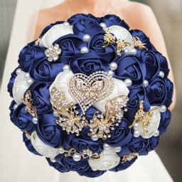 1pc/lot Pink and White Bridal And Bridesmaid Bouquets Rhinestones Silk Roses And Pearls Handmade Sisters Wedding Bouquets