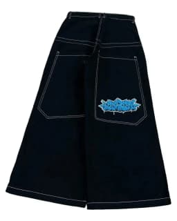 Art Harajuku Embroidered Japanese Baggy Denim Jeans Streetwear Y2k Jean Women High Waist Wide Trouser Skateboard Pants