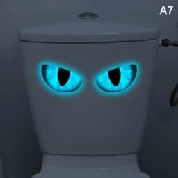 Glow-in-the-Dark Funny Face Toilet Stickers Waterproof Removable Self-Adhesive PVC Decals Bathroom Decor Wall Stickers