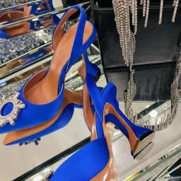 2024 New Silk Sunflower Crystal Diamond Buckle High Heels Horseshoe and Women's Sandals