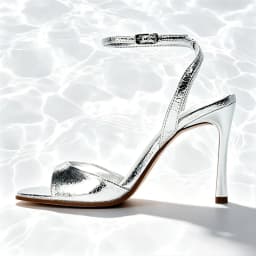 Silver Patent Leather Ankle Buckle Heeled Sandals Women Elegant Square Toe Open Toe High Heels Summer Sexy Party Dress Shoes