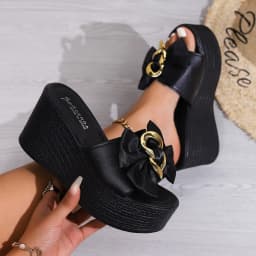Women Wedges Sandals 2026 New Summer Women Slip on High-heeled Fashion Woman Shoes Comfortable Flower Outdoor Platform Sandals