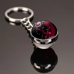 Glowing 12 Constellation Keychain Luminous Glass Ball Pendant Zodiac Key Rings Jewelry Birthday Gift Scorpio Leo Libra Keyrings