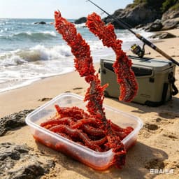 1pc Preserved Lugworm Bait 85g Silicone Marinated Finger-Length Worms Semi-Dried Ragworm Sandworm Bait Fishing Bait Accessories