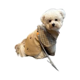Pet Clothing Vintage Detective Cape English Tie Plaid Cape Small Dog Pet Outerwear Brown Dog Cape Puppy Clothes