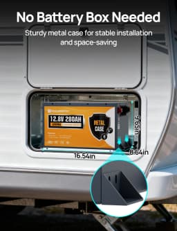 ECO-WORTHY 2Pack 12V 280Ah Metal Case LiFePO4 Battery w/Bluetooth & Low Temp Cutoff - Built-in 200A BMS - Deep Cycle for Camper, Traile