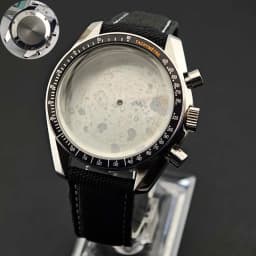 39.7mm Men's Stainless Steel Case Moon Back Cover Case Fits VK63 64 Movement Case Watch Accessories Fit 20mm Strap Function