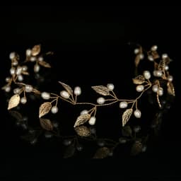 Pearl Flower Headband Tiaras Crowns Girls Silver Gold Color Leaf Headpiece Bridal Hair Jewelry Elegant Wedding Hair Accessories