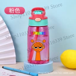 480ml Sprunki Straw Plastic Cup Woman Man Travel Cup Water Bottle Portable Cartoon Water Bottle Fashion Sports Drinking Bottle