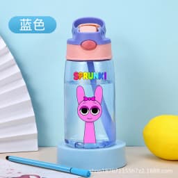 480ml Sprunki Straw Plastic Cup Woman Man Travel Cup Water Bottle Portable Cartoon Water Bottle Fashion Sports Drinking Bottle