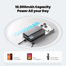 SHARGE Qi 2.2 25W Power Bank Wireless Fast Charge 10000mAh Type C Cable for MagSafe Portable Charger External Battery