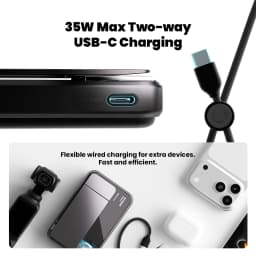 SHARGE Qi 2.2 25W Power Bank Wireless Fast Charge 10000mAh Type C Cable for MagSafe Portable Charger External Battery