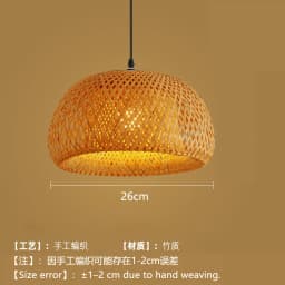 Bamboo Lantern Pendant Lamp Natural Rattan Wicker E27 LED Chandeliers Hand-Woven Lampshades Lighting Fixture Hanging Light