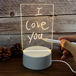LED Night Lights Transparent Luminous USB Luminous Acrylic Night Light Erasable Write Message Board Calendar Desktop Ornaments