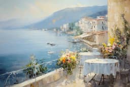 Vintage Countryside Seascape Amalfi Coastal Paris City Street Neutral Landscape Canvas Painting Print Rustic Poster Home Decor