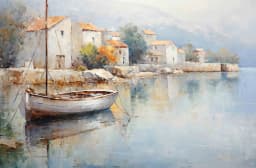 Vintage Countryside Seascape Amalfi Coastal Paris City Street Neutral Landscape Canvas Painting Print Rustic Poster Home Decor